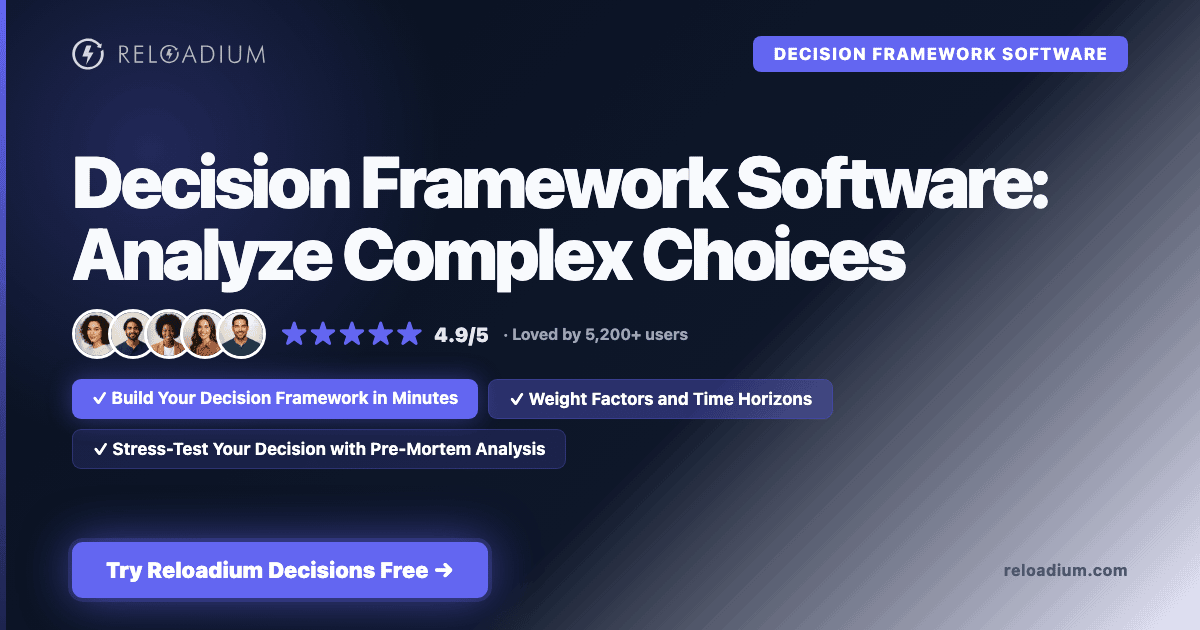 Decision Framework Software | Reloadium Decisions