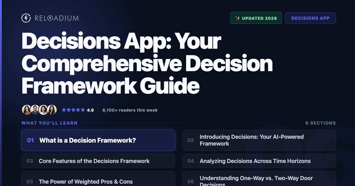Decisions App: The Ultimate Decision Framework Guide