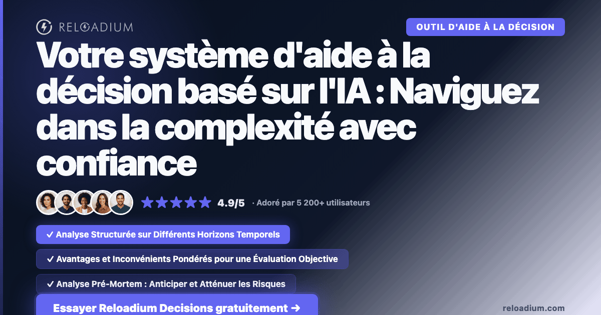 Outil d'aide à la décision - Reloadium Decisions