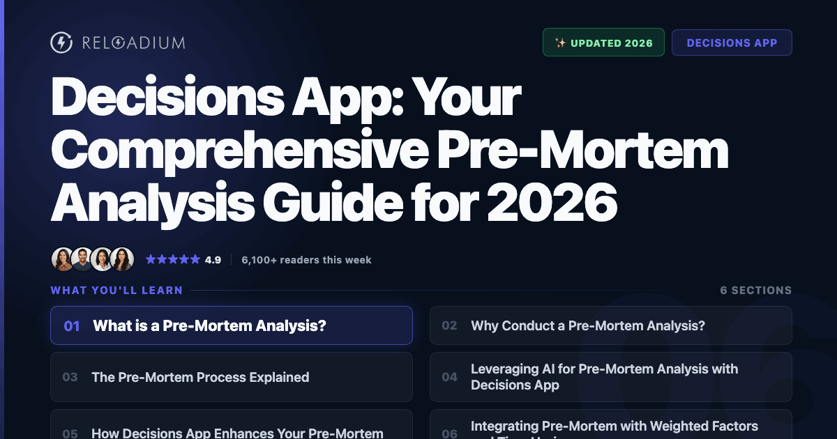 Decisions App: Pre-Mortem Analysis Guide 2026