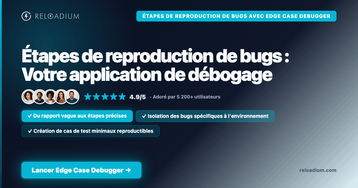 Étapes de reproduction de bugs avec Edge Case Debugger