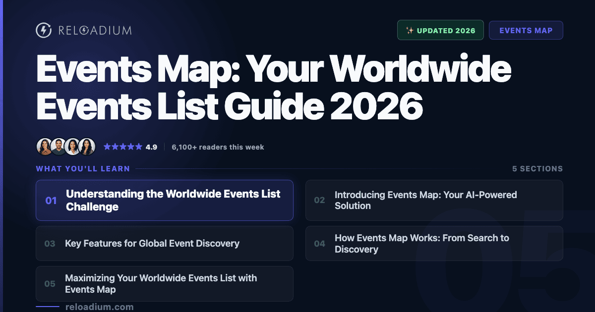 Worldwide Events List with Events Map 2026
