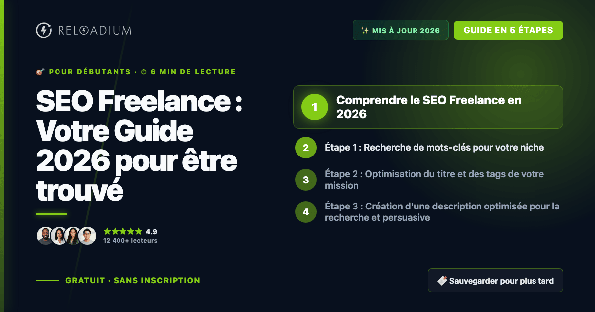 Guide SEO Freelance 2026 | Soyez trouvé en ligne
