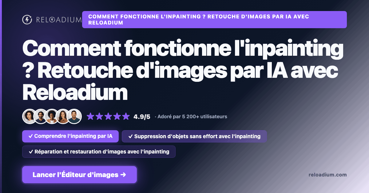L'inpainting par IA expliqué : Retoucheur d'images Reloadium
