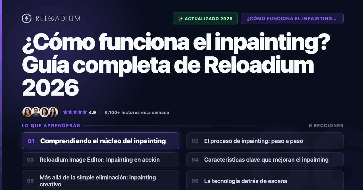 ¿Cómo funciona el inpainting? Guía IA de Reloadium 2026