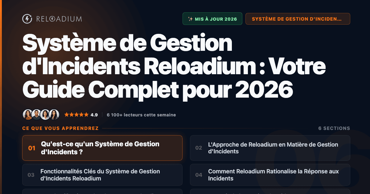 Système de Gestion d'Incidents | Aperçu Reloadium 2026