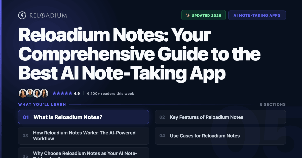 Relanote Reloadium Notes: Best AI Note-Taking App Guide