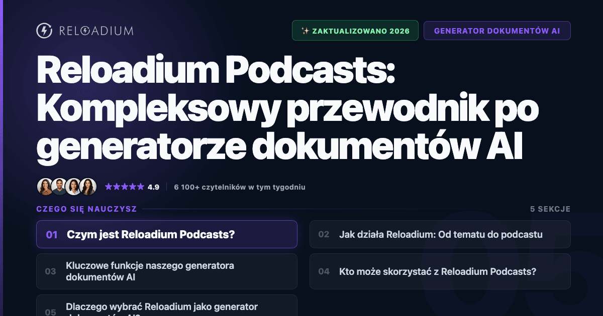 Generator Dokumentów AI: Przewodnik po Reloadium