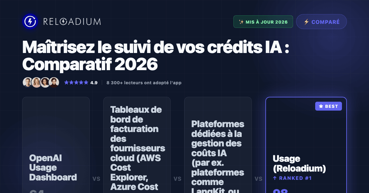 Meilleurs outils de suivi des crédits IA en 2026