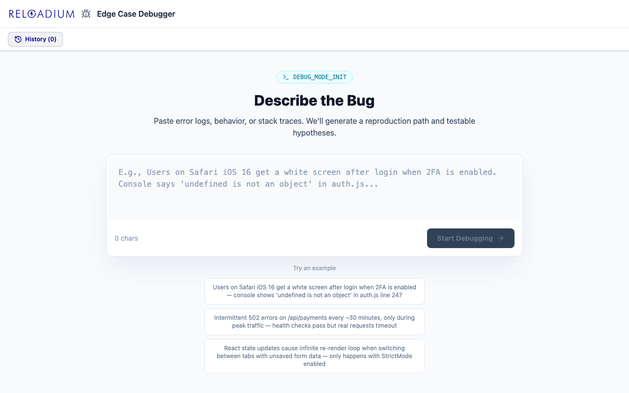 Edge Case Debugger light