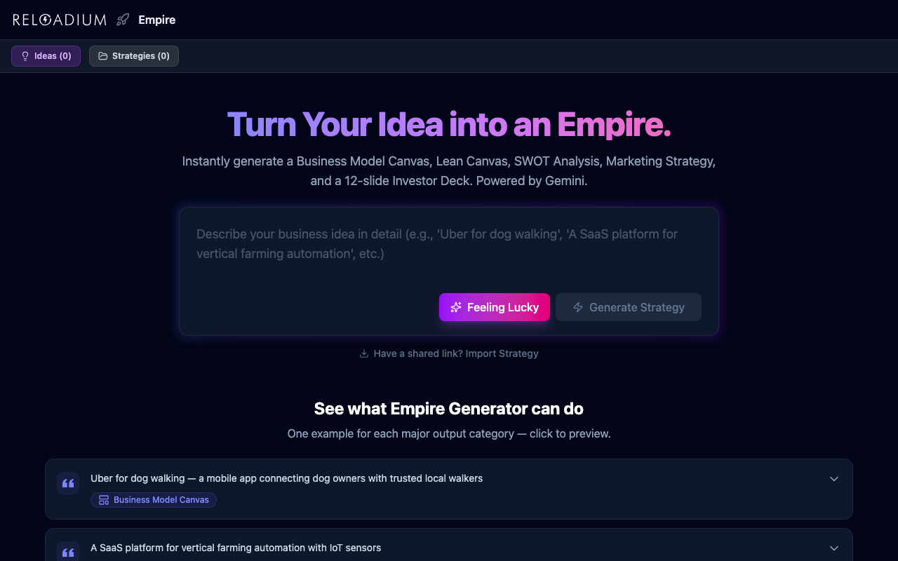 Empire Generator dark