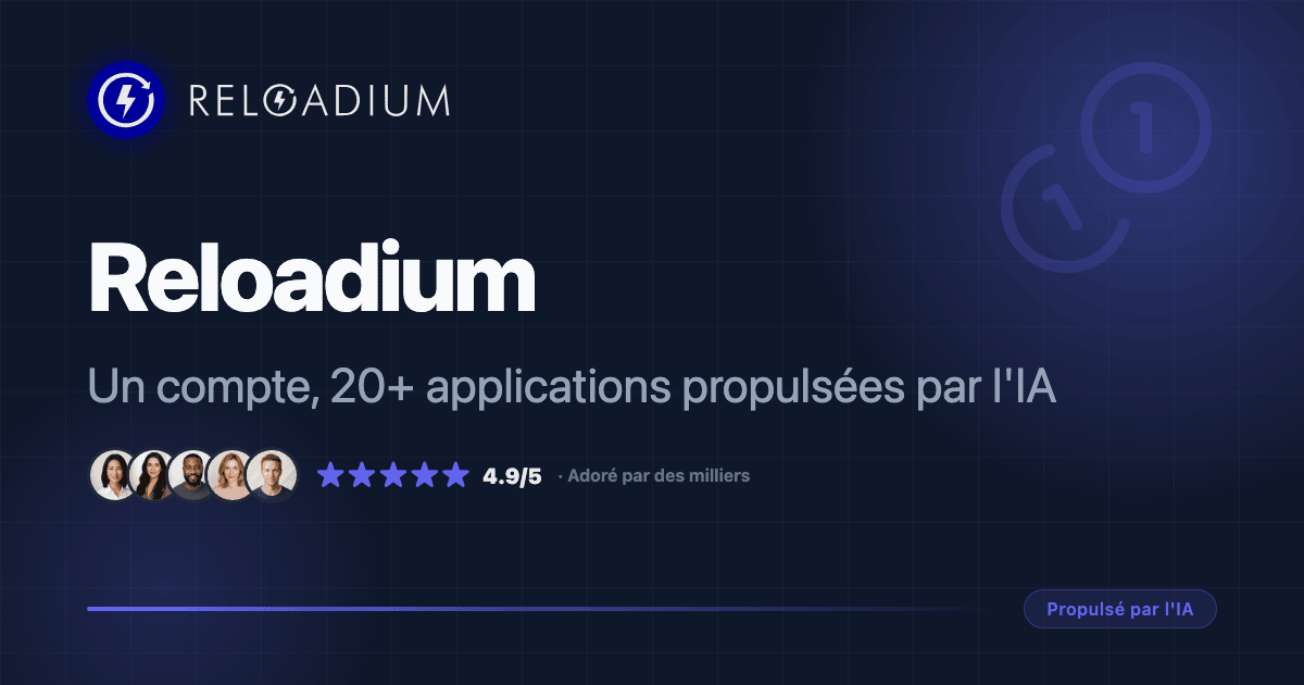 Reloadium - Plateforme d'applications IA | Reloadium