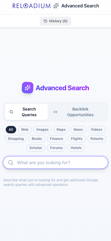 Advanced Search mobile light