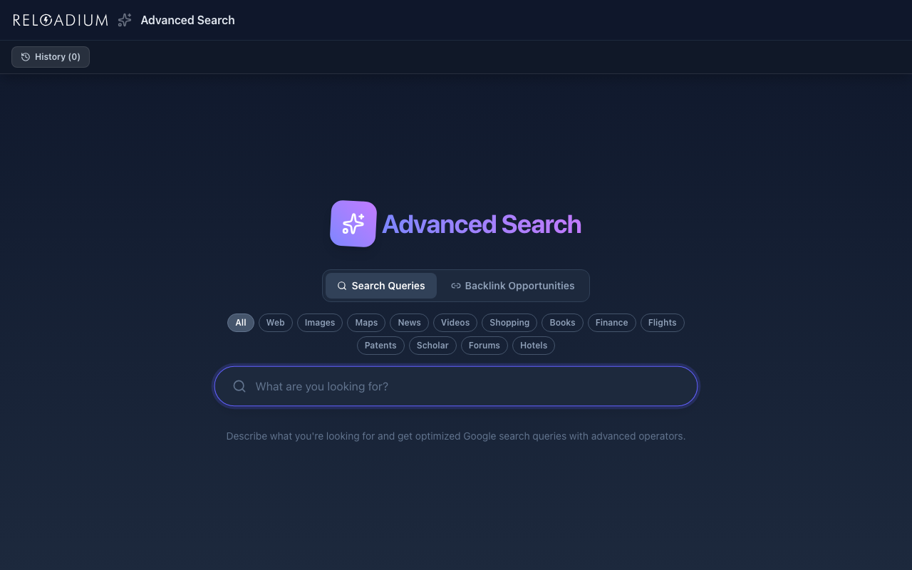 Advanced Search dark