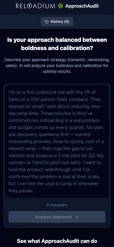 ApproachAudit mobile dark