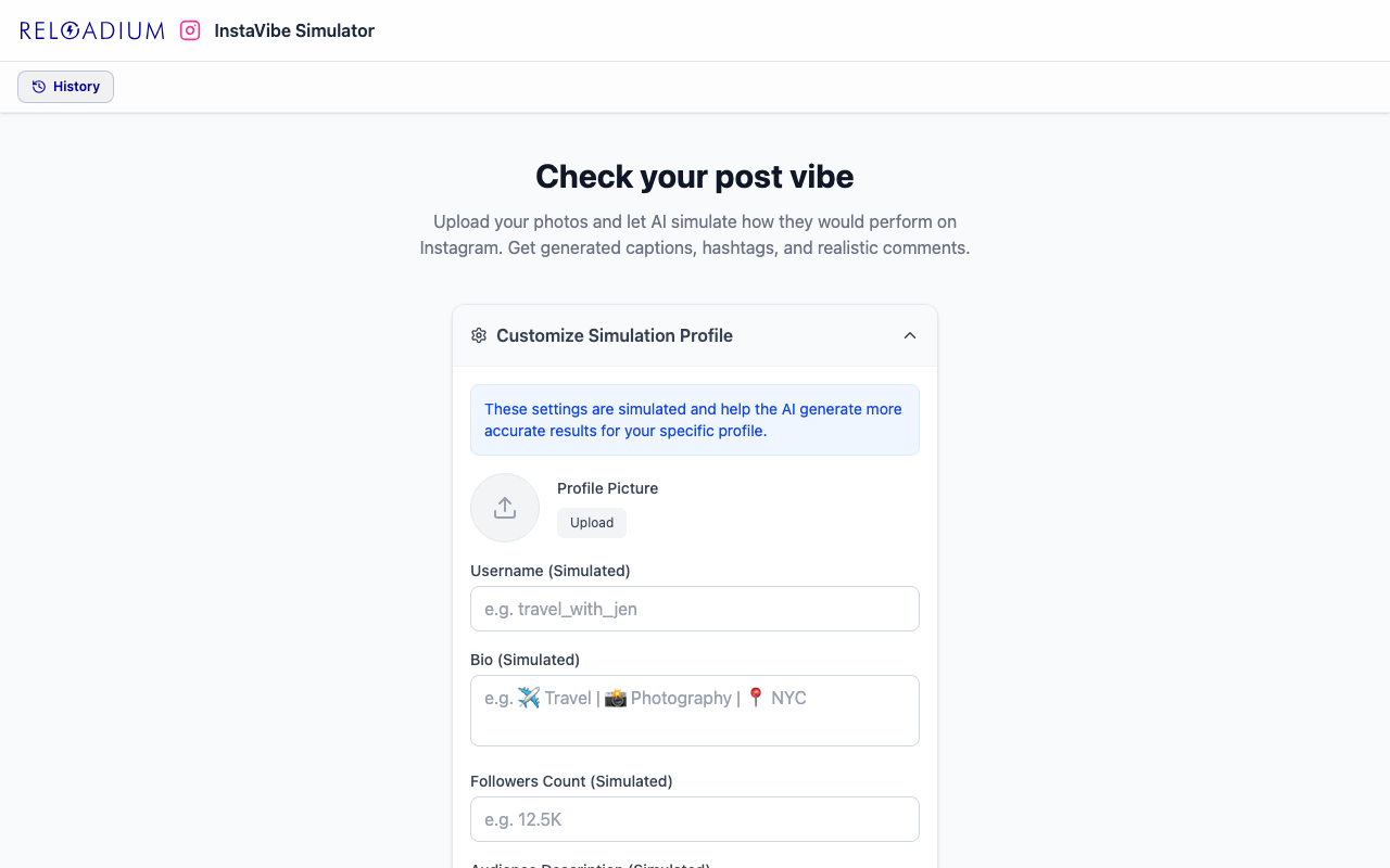 InstaVibe Simulator light