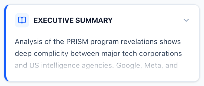 Executive summary of investigation findings