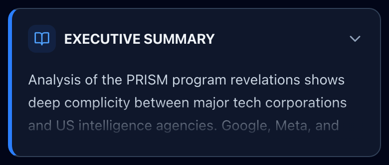 Executive summary of investigation findings