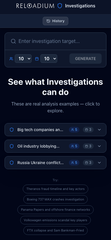 Investigations mobile dark