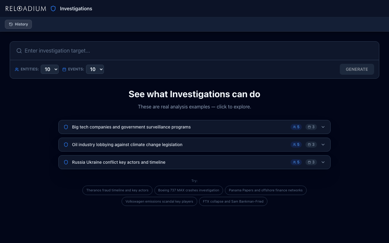Investigations dark