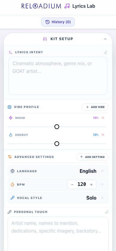 Lyrics Lab mobile light