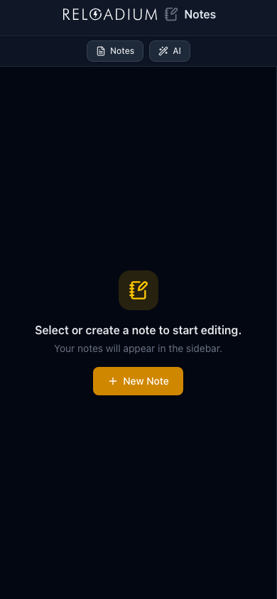 Notes mobile dark