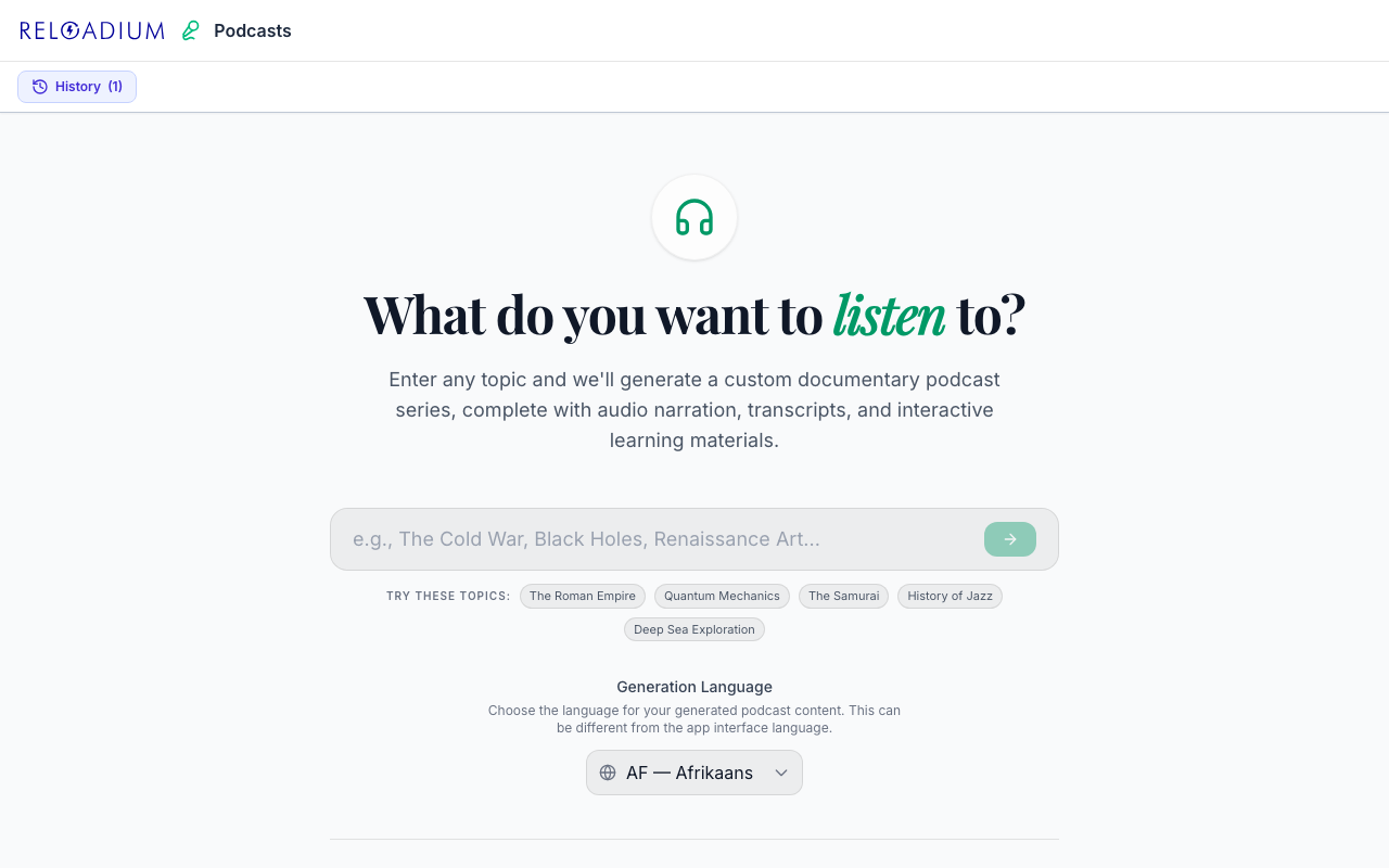 Reloadium Podcasts light