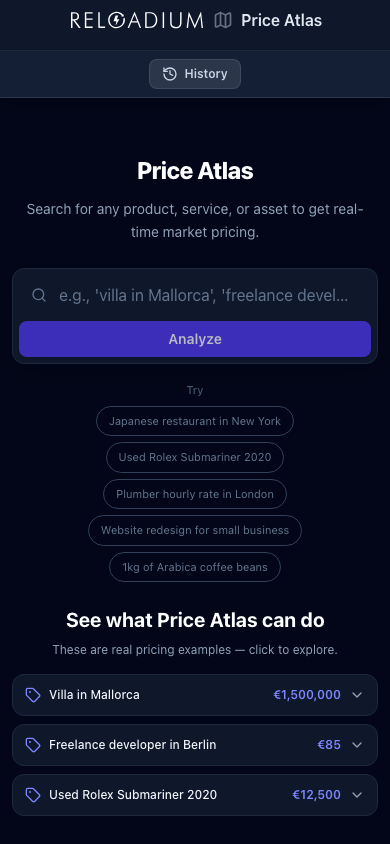 Price Atlas mobile dark