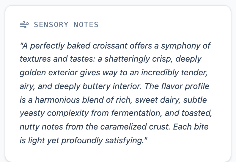 Sensory notes card