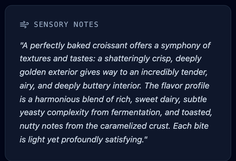 Sensory notes card