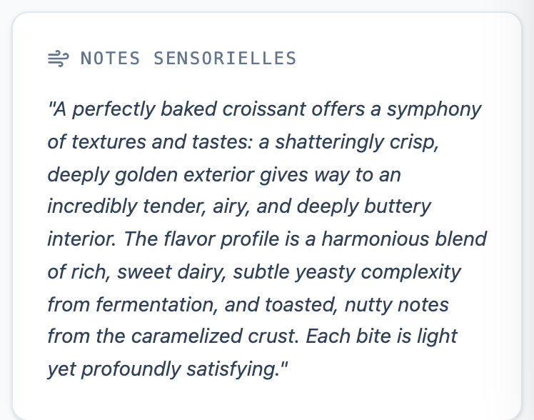 Sensory notes card
