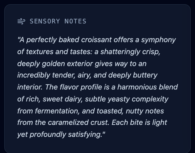 Sensory notes card