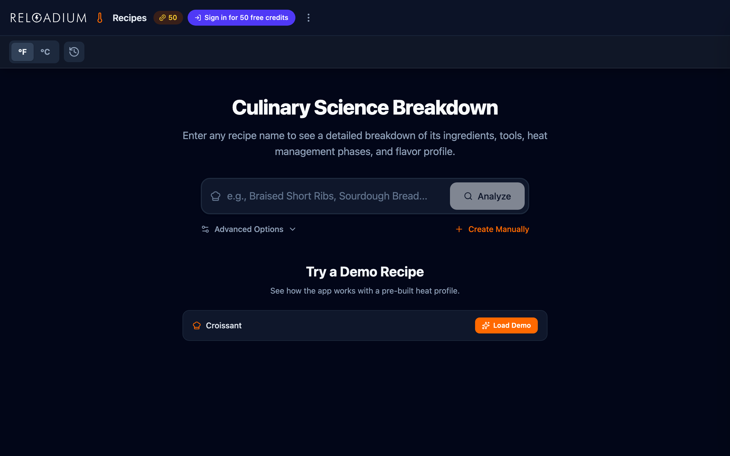 Screenshot of Reloadium Recipes